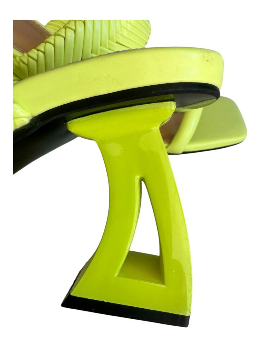 Ninety Union "Malibu" Woven Slide Sandals – Neon Lime – NWT Size 8 - Picture 7 of 12